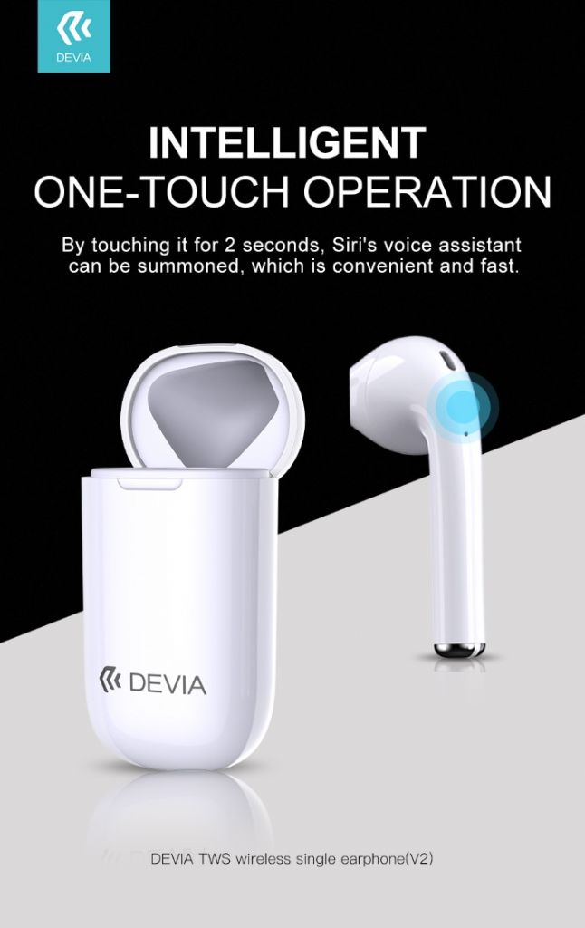 Acquista auricolare bluetooth 5 usb white devia singolo v2 con custodia  powerbank online su Mediashop Computers