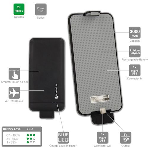 Power Bank  3000MAH 4Smart PowerClip