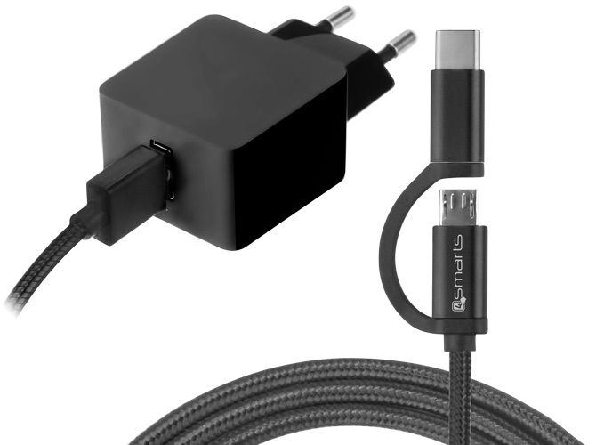 Caricabatterie USB 2,4A Type-C e Micro Usb per Smartphone e Tablet