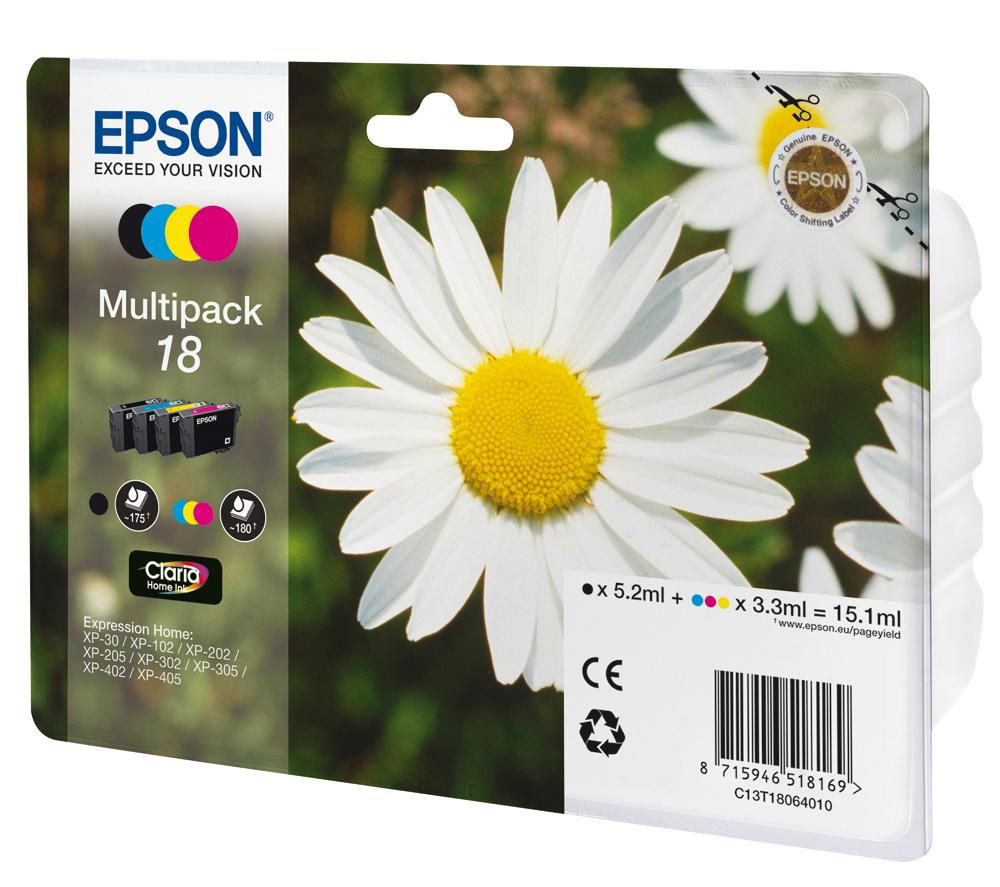 Multipack Epson 18 (Nero 5,2ml - Magenta,Ciano,Giallo 3,3ml)