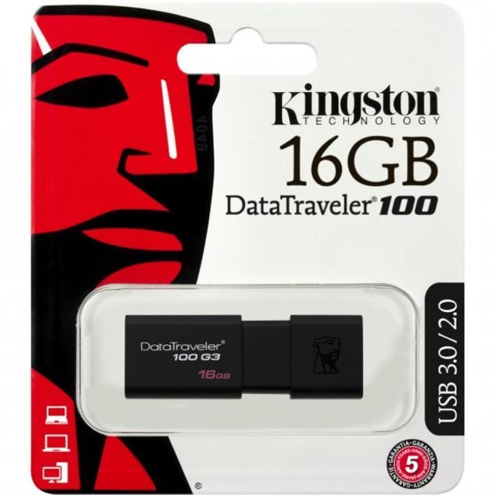 Pen Drive 16GB USB 3.0 Kingston DataTraveler 100