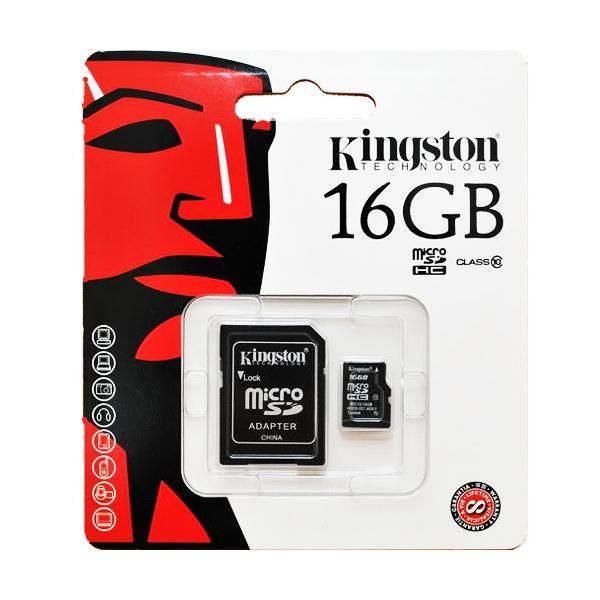 Micro Secure Digital 16GB Class 10 Kingston + SD Adaptor