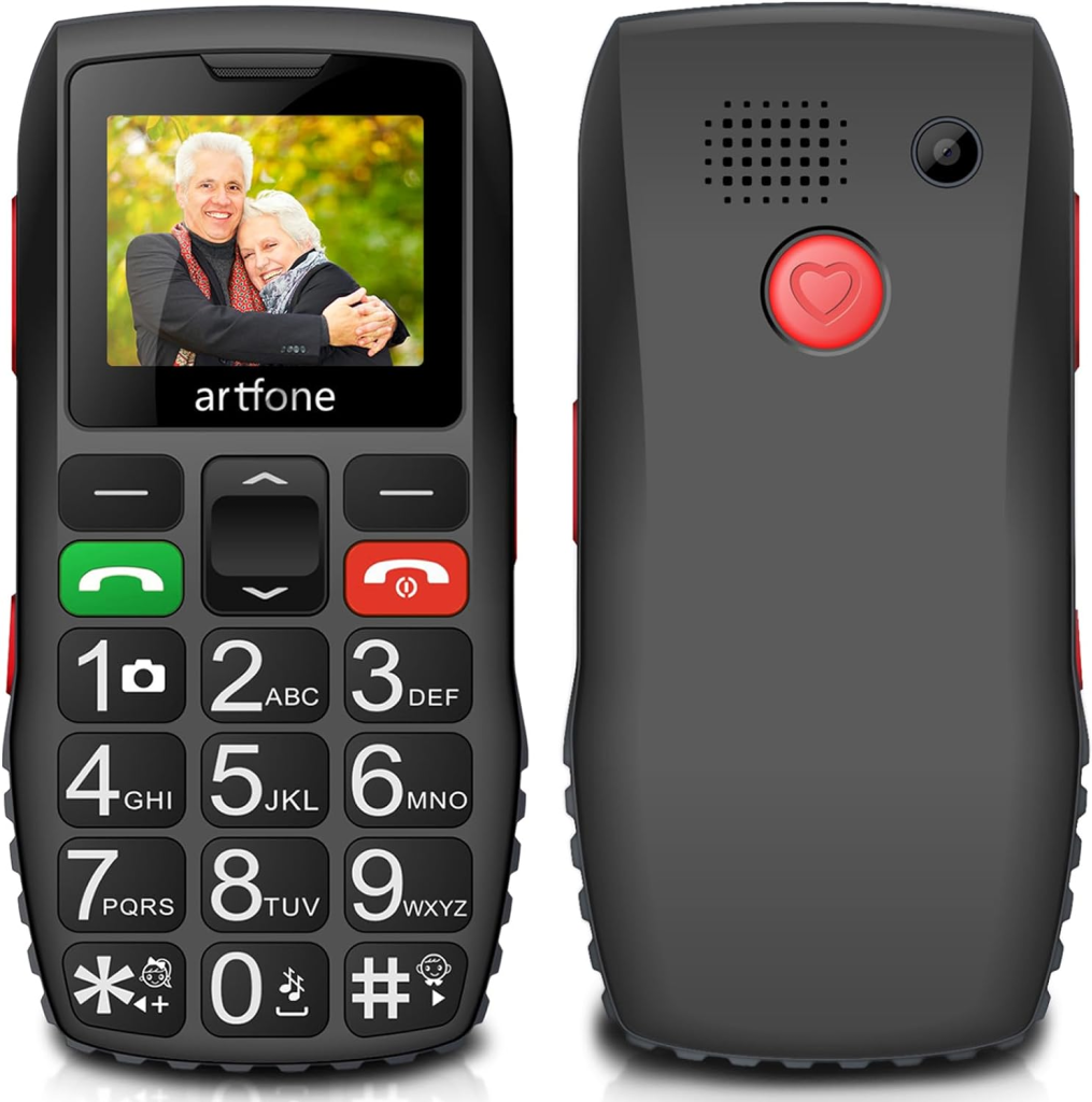 Artfone Telefono Cellulare per Anziani Nero