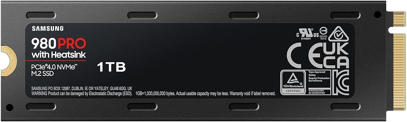 HDD SSD Samsung 980PRO con Dissipatore NVMe M.2 1TB r:7.000MB/s w:7.000MB/s