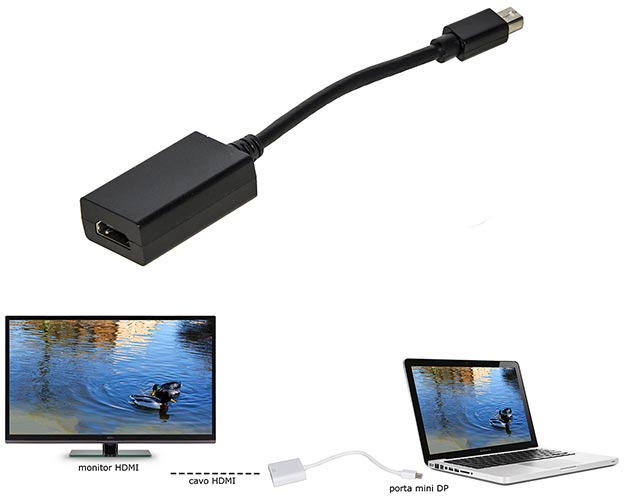 Adattatore Mini DisplayPort DP Maschio ad HDMI Femmina