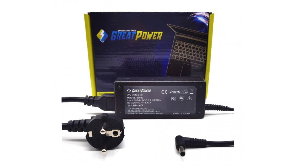 Alimentatore Notebook GreatPower 26052 Asus (NEW2 Model) 65W 19V 3,42A (4,5mm Ext. - 3,42mm) Int.)