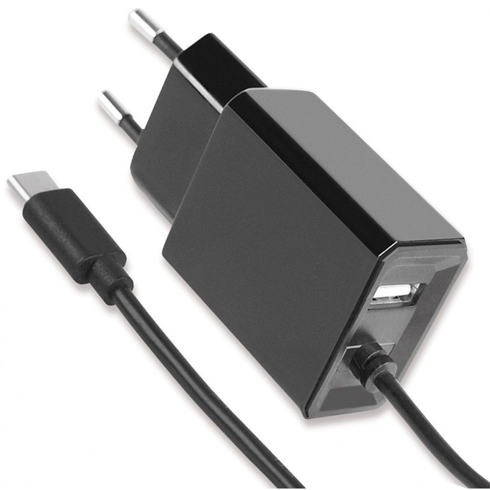 Caricabatterie USB Type-C l120-240V AC / 2,1A + 1A per Smartphone e Tablet