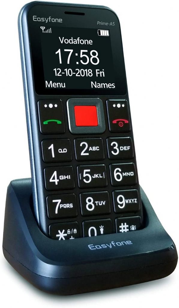 Easyfone Prime-A5 Telefono Cellulare per Anziani Nero