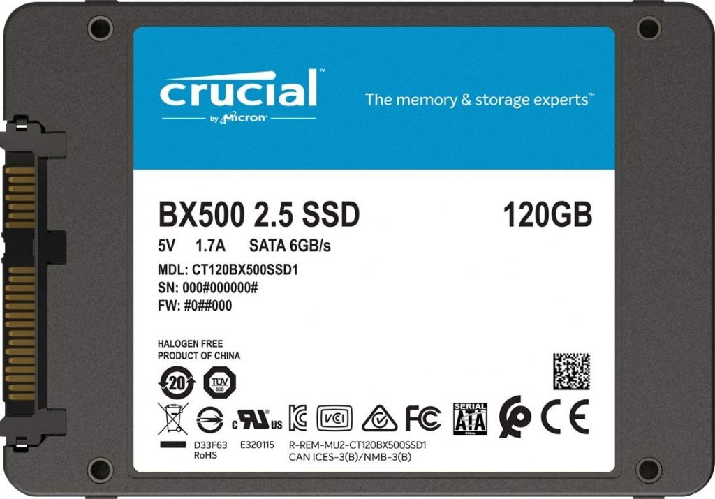 HDD SSD Crucial BX500 120GB Sata3  r:545MB/s w465MB/s