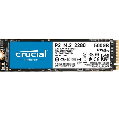 HDD SSD Crucial P2 2280 NVMe M.2 500Gb r:2.300MB/s w:940MB/s