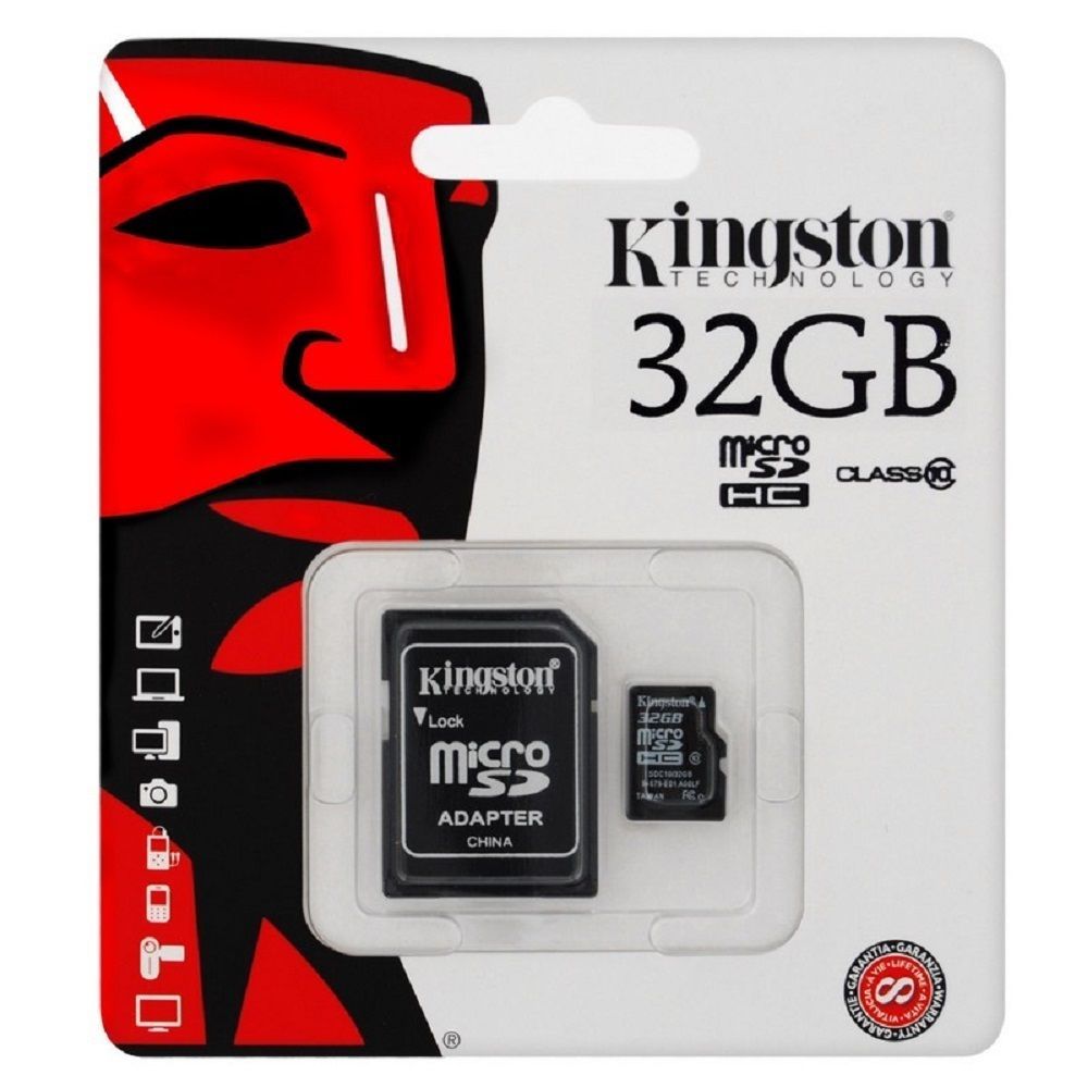 Micro Secure Digital 32GB Class 10 Kingston + SD Adaptor