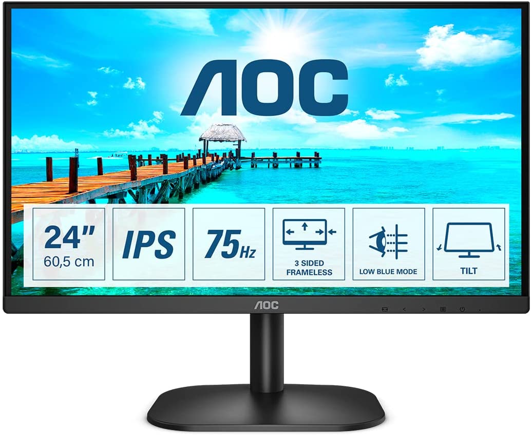 Monitor LED 22" AOC Hdmi-VGA 6Ms Widescreen Black E24B2XH