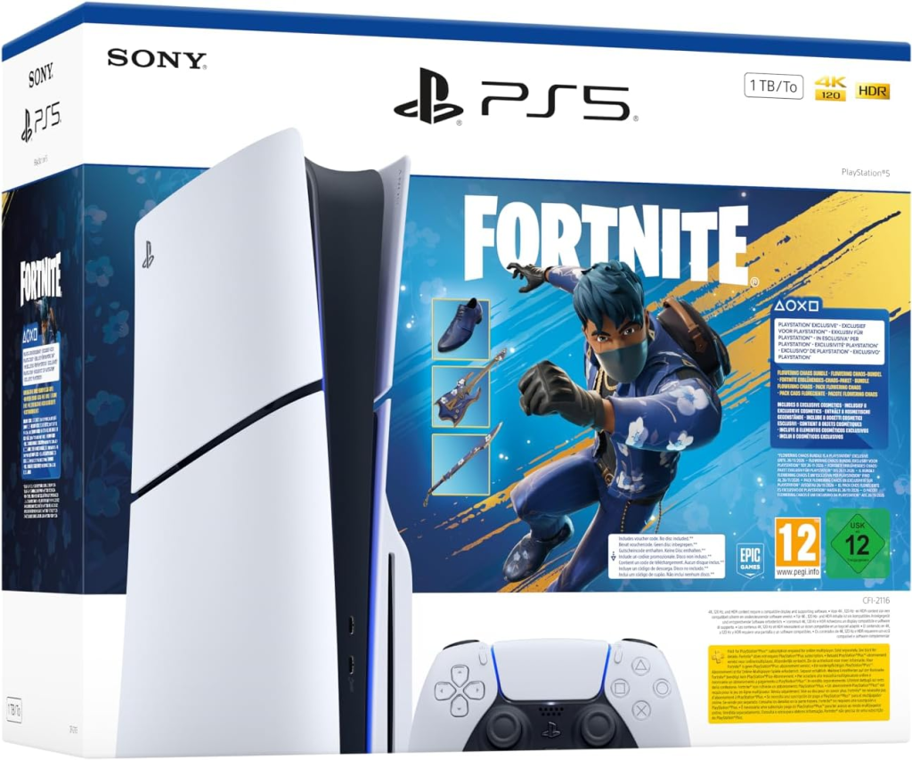 Playstation 5 Slim 1TB con Lettore + Gamepad + Fortnite Flowering Chaos